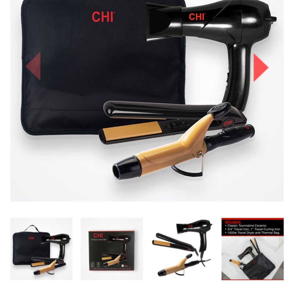 Travel Hair Styling Set - Black and Gold